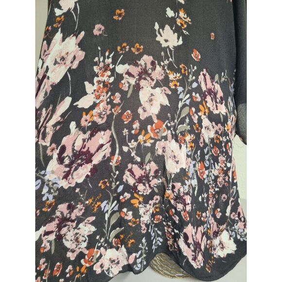 Maurices Moody Floral Lightweight Kimono Soft Rayon Lounge Girl Era One Size - Picture 8 of 8